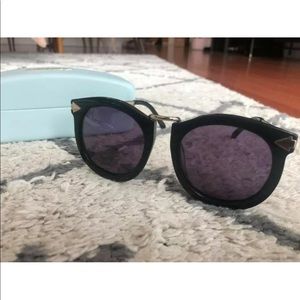 Gently used KAREN WALKER sunglasses - super lunar - black with gold